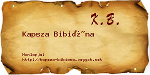 Kapsza Bibiána névjegykártya